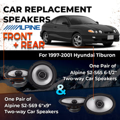 Car Speaker Replacement fits 1997-2001 for Hyundai Tiburon