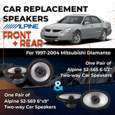 Car Speaker Replacement fits 1997-2004 for Mitsubishi Diamante