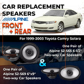 Car Speaker Replacement fits 1999-2003 for Toyota Camry Solara