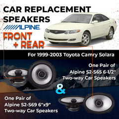 Car Speaker Replacement fits 1999-2003 for Toyota Camry Solara