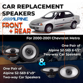 Car Speaker Replacement fits 2000-2001 for Chevrolet Metro