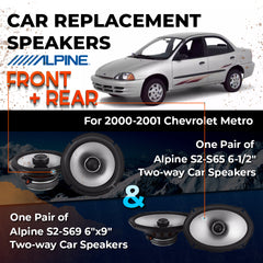 Car Speaker Replacement fits 2000-2001 for Chevrolet Metro