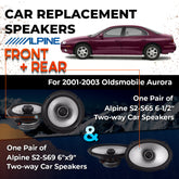 Car Speaker Replacement fits 2001-2003 for Oldsmobile Aurora