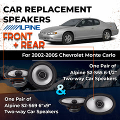 Car Speaker Replacement fits 2002-2005 for Chevrolet Monte Carlo