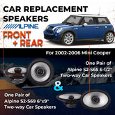 Car Speaker Replacement fits 2002-2006 for Mini Cooper