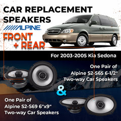 Car Speaker Replacement fits 2003-2005 for Kia Sedona
