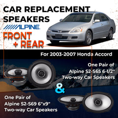 Car Speaker Replacement fits 2003-2007 for Honda Accord