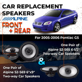 Car Speaker Replacement fits 2005-2006 for Pontiac G5