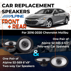 Car Speaker Replacement fits 2016-2020 for Chevrolet Malibu