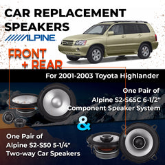 Car Speaker Replacement fits 2001-2003 for Toyota Highlander