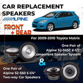 Car Speaker Replacement fits 2009-2010 for Toyota Matrix