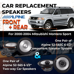 Car Speaker Replacement fits 2000-2004 for Mitsubishi Montero Sport