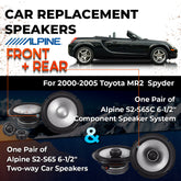 Car Speaker Replacement fits 2000-2005 for Toyota MR2 Spyder
