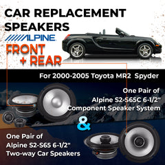 Car Speaker Replacement fits 2000-2005 for Toyota MR2 Spyder