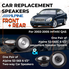 Car Speaker Replacement fits 2002-2005 for Infiniti Q45