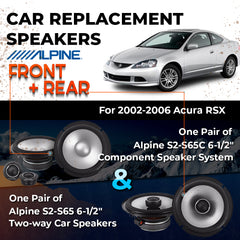 Car Speaker Replacement fits 2002-2006 for Acura RSX
