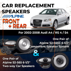 Car Speaker Replacement fits 2002-2008 for Audi A4 / RS 4 / S4 Sedan