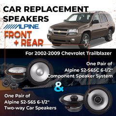 Car Speaker Replacement fits 2002-2009 for Chevrolet Trailblazer