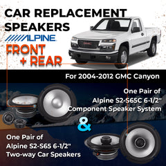 Car Speaker Replacement fits 2004-2012 for GMC Canyon Extended Cab