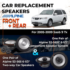 Car Speaker Replacement fits 2005-2009 for Saab 9-7x