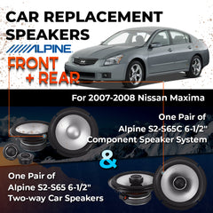 Car Speaker Replacement fits 2007-2008 for Nissan Maxima