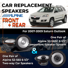 Car Speaker Replacement fits 2007-2009 for Saturn Outlook