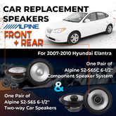 Car Speaker Replacement fits 2007-2010 for Hyundai Elantra