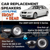 Car Speaker Replacement fits 2007-2011 for BMW 3 Series