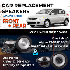 Car Speaker Replacement fits 2007-2011 for Nissan Versa