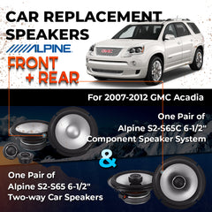 Car Speaker Replacement fits 2007-2012 for GMC Acadia