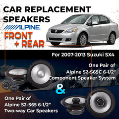 Car Speaker Replacement fits 2007-2013 for Suzuki SX4 sedan