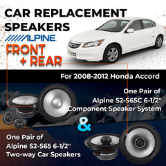 Car Speaker Replacement fits 2008-2012 for Honda Accord