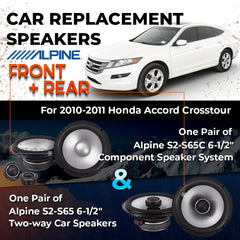 Car Speaker Replacement fits 2010-2011 for Honda Accord Crosstour