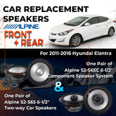 Car Speaker Replacement fits 2011-2016 for Hyundai Elantra