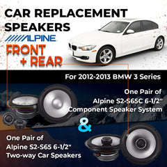 Car Speaker Replacement fits 2012-2013 for BMW 3 Series Coupe