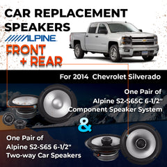 Car Speaker Replacement fits 2014 for Chevrolet Silverado 2500HD, 3500HD, Chassis Cab Crew Cab