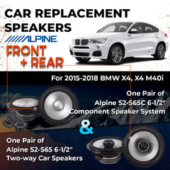 Car Speaker Replacement fits 2015-2018 for BMW X4, X4 M40i