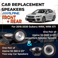 Car Speaker Replacement fits 2016-2020 for Subaru WRX, WRX STI