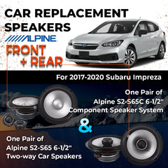 Car Speaker Replacement fits 2017-2020 for Subaru Impreza