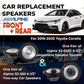 Car Speaker Replacement fits 2019-2020 for Toyota Corolla
