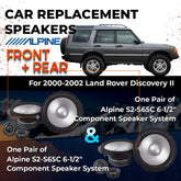 Car Speaker Replacement fits 2000-2002 for Land Rover Discovery 2