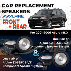 Car Speaker Replacement fits 2001-2006 for Acura MDX
