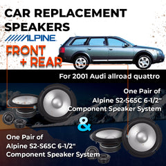 Car Speaker Replacement fits 2001 for Audi allroad quattro