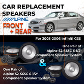 Car Speaker Replacement fits 2003-2006 for Infiniti G35 Sedan