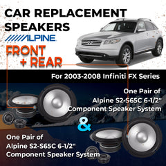 Car Speaker Replacement fits 2003-2008 for Infiniti FX Series