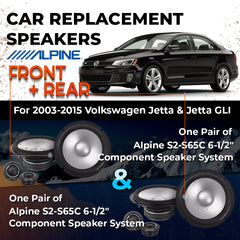 Car Speaker Replacement fits 2003-2015 for Volkswagen Jetta, Jetta GLI