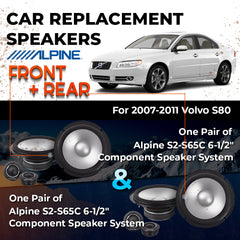 Car Speaker Replacement fits 2007-2011 for Volvo S80