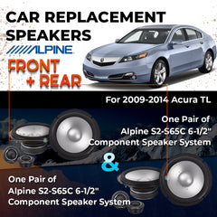 Car Speaker Replacement fits 2009-2014 for Acura TL