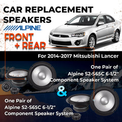 Car Speaker Replacement fits 2014-2017 for Mitsubishi Lancer