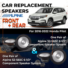 Car Speaker Replacement fits 2016-2022 for Honda Pilot